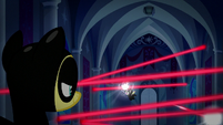 Fluttershy watches Spike disable the lasers S9E4