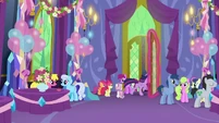 Twilight gallops out of the party hall S7E1