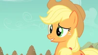 Even Applejack is getting worried about Rarity's safety.