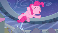 Pinkie Pie hopping with excitement S4E24