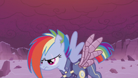 Rainbow Dash about to return to battle S5E25