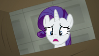 Rarity looking in one of the boxes S6E9
