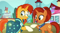 Stellar notices Sunburst's cutie mark glowing S8E8