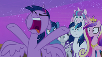 Twilight Sparkle yelling "stands so close!" S7E22