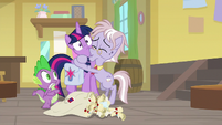 Dusty Pages hugging Twilight Sparkle S9E5