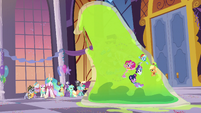 Giant Smooze approaches other Gala ponies S5E7