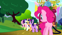 Main cast apologizing to Pinkie S4E12