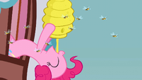 Pinkie Pie enjoying a healthy diet of honey and bees.