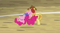Pinkie launches ball with her somersault kick S6E18
