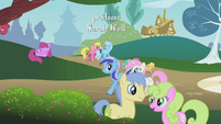 The ponies, having a carefree time.
