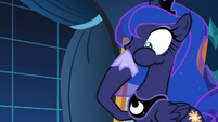 Princess Luna plugging her mouth S7E10