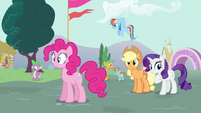 All back to normal. But wait, Pinkie Pie doesn't have her mouth.