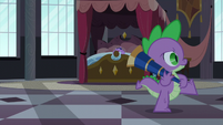 Spike marching by Twilight's bed S5E10