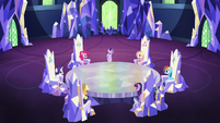 Starlight speaking to Mane Six in the throne room S6E25