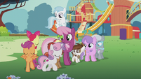CMC sing and circle around Cheerilee and foals S5E18