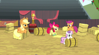 Cutie Mark Crusaders cleaning the rodeo grounds S5E6