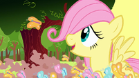 Filly Fluttershy looking at the butterfly S1E23