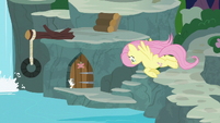 Fluttershy flying to the supply room S9E18
