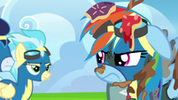 Rainbow glaring at the Wonderbolts S6E7