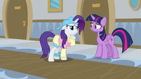 Rarity wonders about Twilight's eye patch S8E16