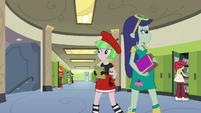 Students walking through Canterlot High EG