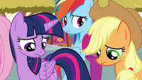 Twilight, Rainbow and Applejack feel guilty S4E18