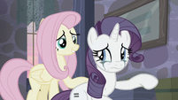 Fluttershy trying to comfort Rarity S5E02