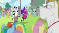 Timekeeper taking Ponyville team's photo S4E10