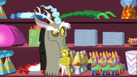 Discord thinking what to do with napkins S7E12