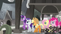 Mane Six coming out of Hotel Hope MLPRR