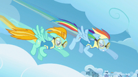 Rainbow Dash & Lightning Dust creating drag S3E7