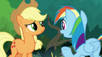 Rainbow Dash commending Applejack S8E9