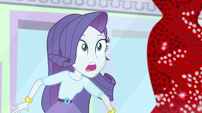 Rarity looking at red jewel-studded dress EGS1