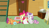 Scootaloo falls over on clubhouse floor S9E22