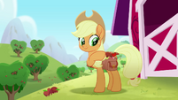 Applejack packing apples into her bag MLPRR
