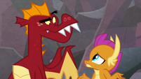 Garble and Smolder look at each other S9E9