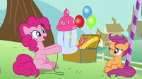 Pinkie says the balloon baby bottle is a puppy S5E19