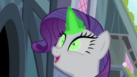 Rarity with green eyes and magic S4E23