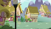 A very deserted Ponyville.