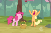 Applejack fed up with Pinkie Pie S2E14