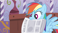 Rainbow Dash holding newspaper S2E23