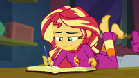 Sunset finishes writing to Princess Twilight EGFF