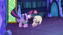 Twilight jumps in front of Spike S9E16