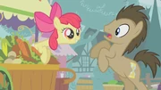 Dr. Hooves being surprised by Apple Bloom.