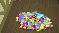 Pile of presents for Spike falls on Gabby S9E19