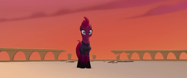 Tempest Shadow looking at the Mane Six MLPTM