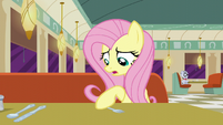 Fluttershy moving fork while talking to Lede S6E9