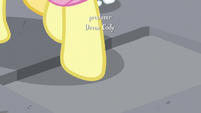 Fluttershy steps on a loose bridge stone S9E13