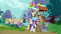 Main ponies follow Maud out of Ponyville S8E18