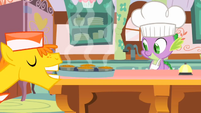 Mr cake about to deliver the muffins S1E22